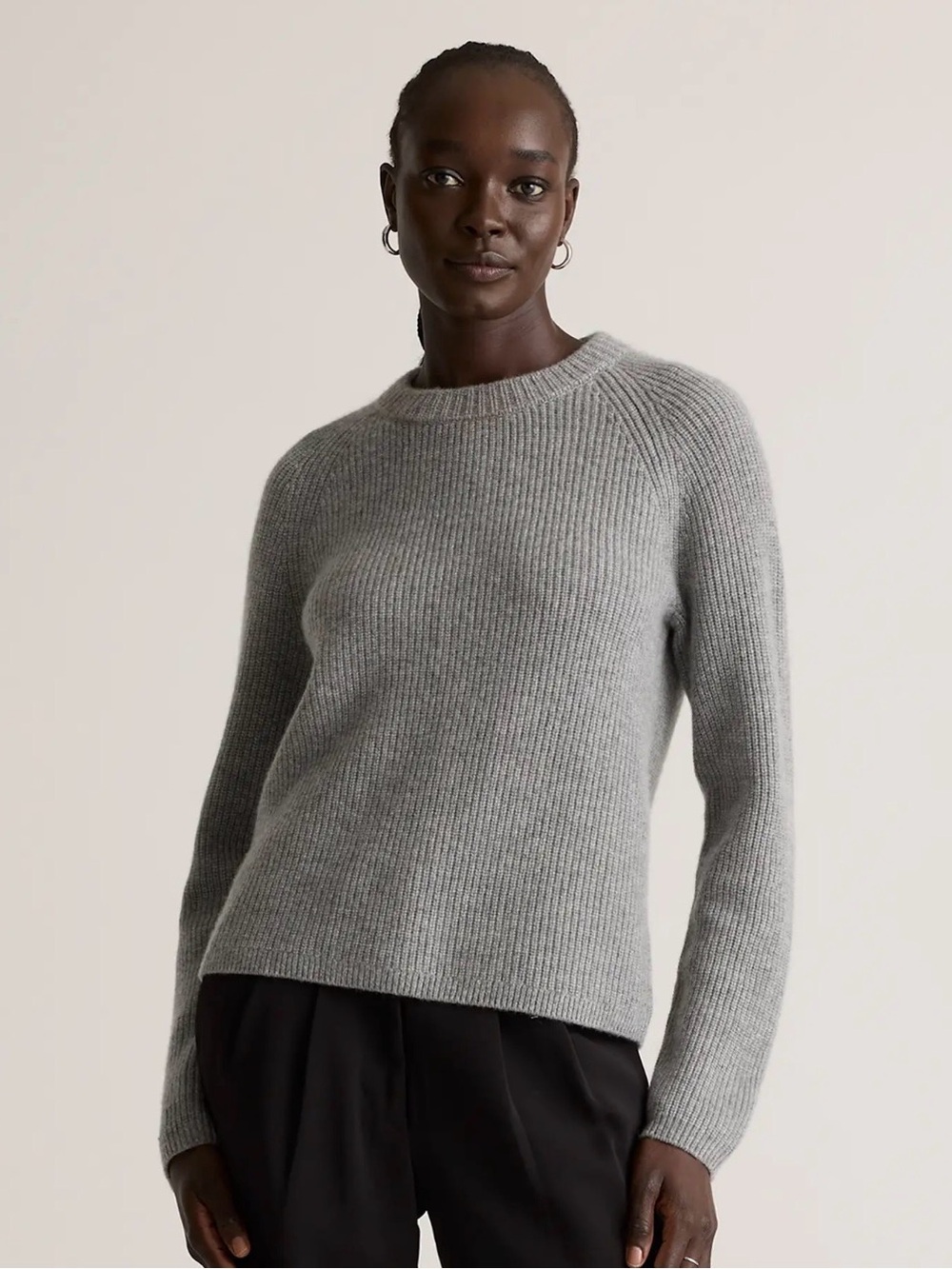 QUINCE Mongolian Cashmere Fisherman Crewneck Sweater size M